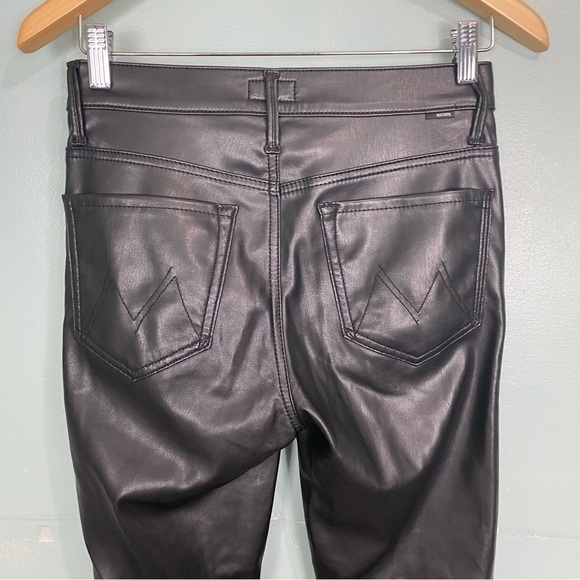MOTHER The Insider Ankle Wax On Wax Off Sz 26 Faux‎ Vegan Leather - Picture 6 of 8